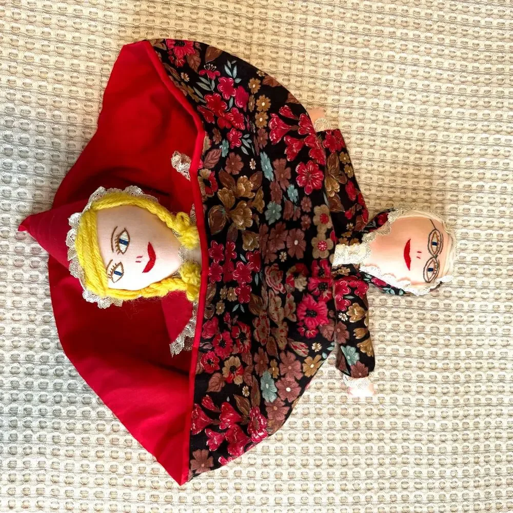 Handmade Little Red Riding Hood Topsy Turvy Doll Pretend Play StoryTime Library